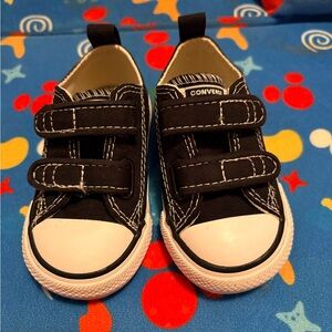 Converse Kids Black and White Velcro Sneakers